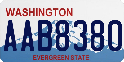 WA license plate AAB8380