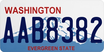 WA license plate AAB8382