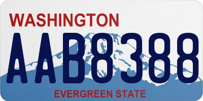 WA license plate AAB8388