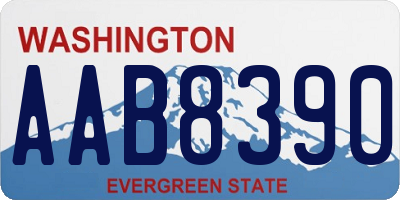 WA license plate AAB8390