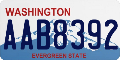WA license plate AAB8392