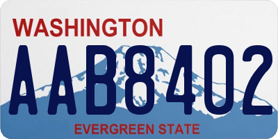 WA license plate AAB8402