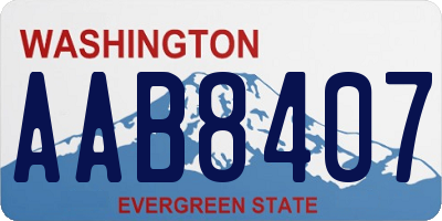WA license plate AAB8407
