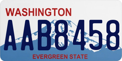 WA license plate AAB8458