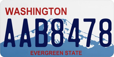 WA license plate AAB8478