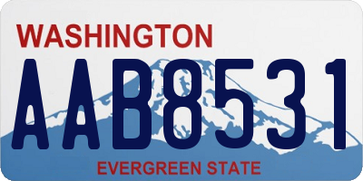 WA license plate AAB8531