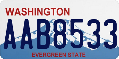 WA license plate AAB8533