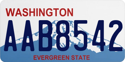 WA license plate AAB8542