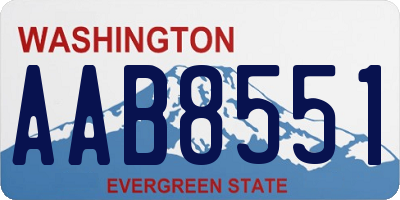 WA license plate AAB8551