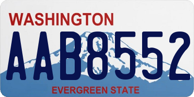 WA license plate AAB8552