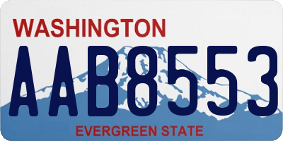 WA license plate AAB8553