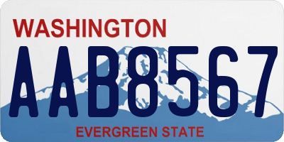 WA license plate AAB8567