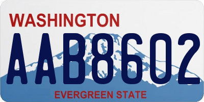 WA license plate AAB8602