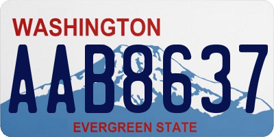 WA license plate AAB8637