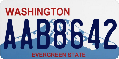 WA license plate AAB8642