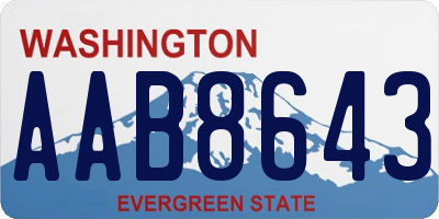 WA license plate AAB8643