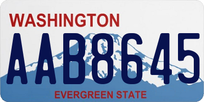 WA license plate AAB8645