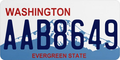 WA license plate AAB8649