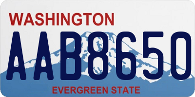 WA license plate AAB8650