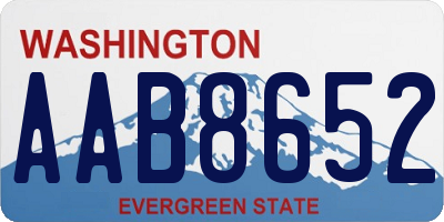 WA license plate AAB8652