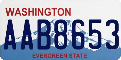 WA license plate AAB8653