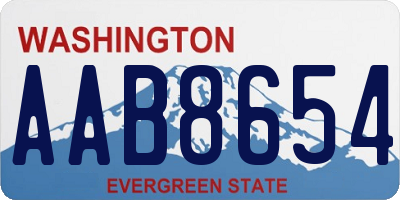 WA license plate AAB8654
