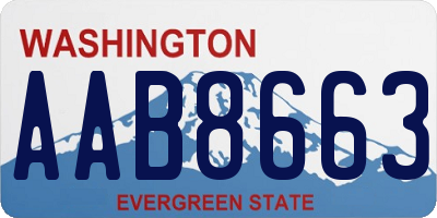 WA license plate AAB8663