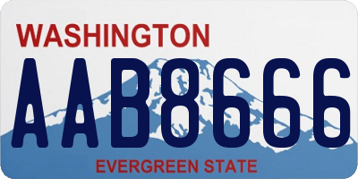 WA license plate AAB8666