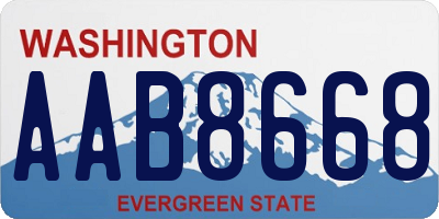 WA license plate AAB8668