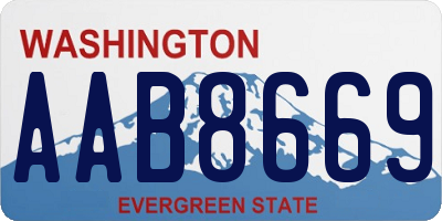 WA license plate AAB8669