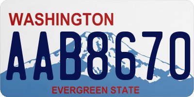 WA license plate AAB8670