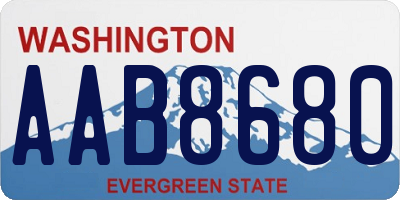 WA license plate AAB8680