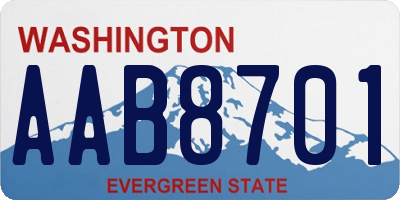 WA license plate AAB8701
