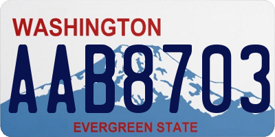 WA license plate AAB8703