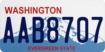 WA license plate AAB8707