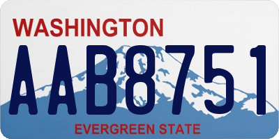 WA license plate AAB8751