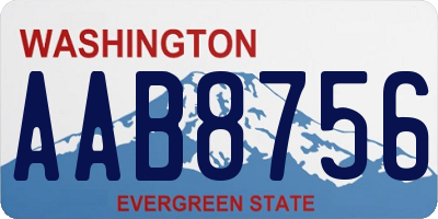 WA license plate AAB8756