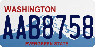 WA license plate AAB8758