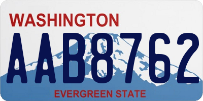 WA license plate AAB8762