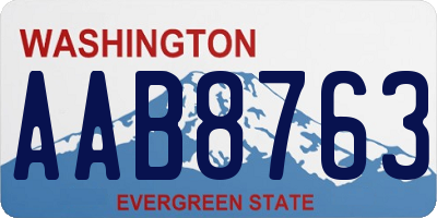 WA license plate AAB8763