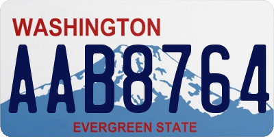 WA license plate AAB8764