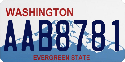 WA license plate AAB8781