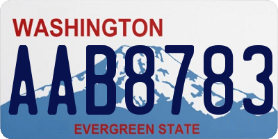 WA license plate AAB8783