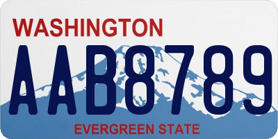 WA license plate AAB8789