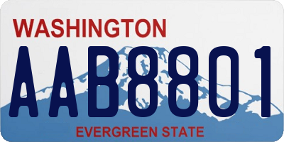 WA license plate AAB8801