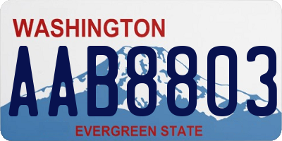 WA license plate AAB8803
