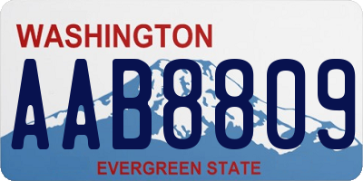 WA license plate AAB8809