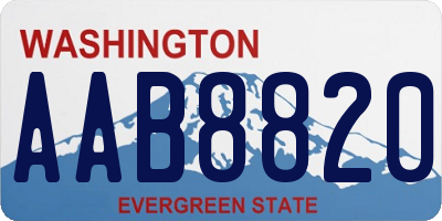 WA license plate AAB8820