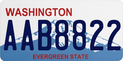 WA license plate AAB8822