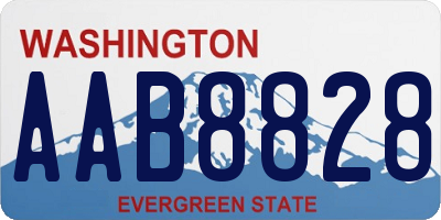 WA license plate AAB8828